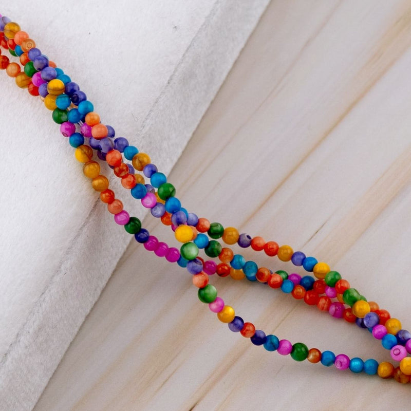 Concha nacar multicolor redonda 2mm