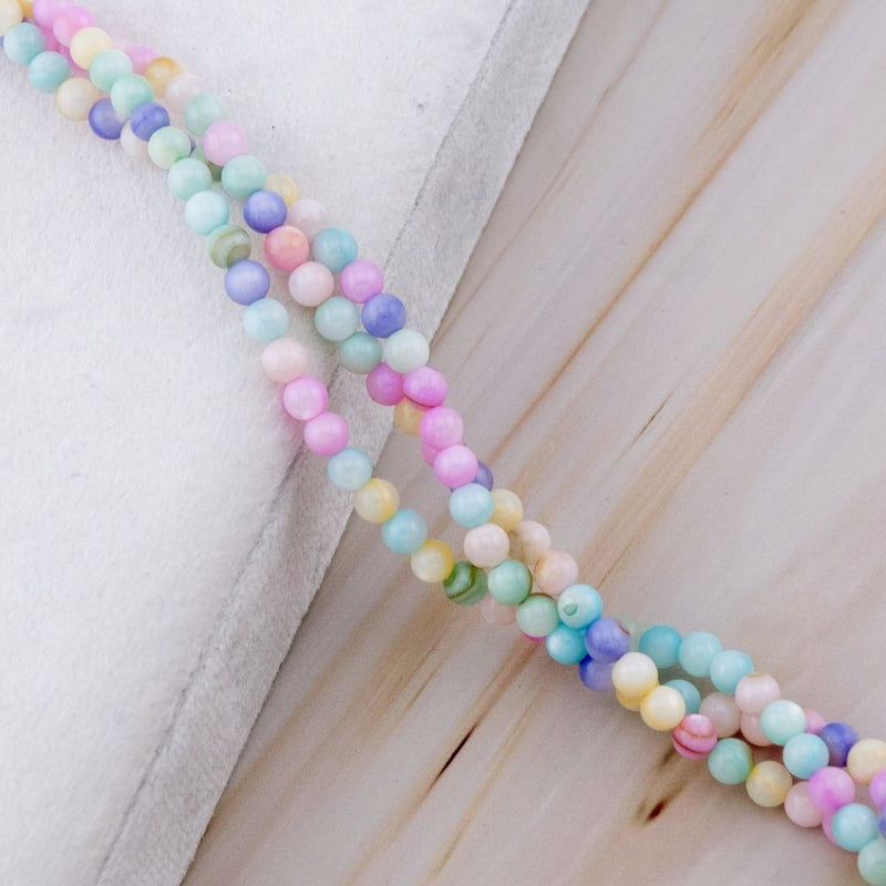 Concha nacar multicolor redonda 4mm