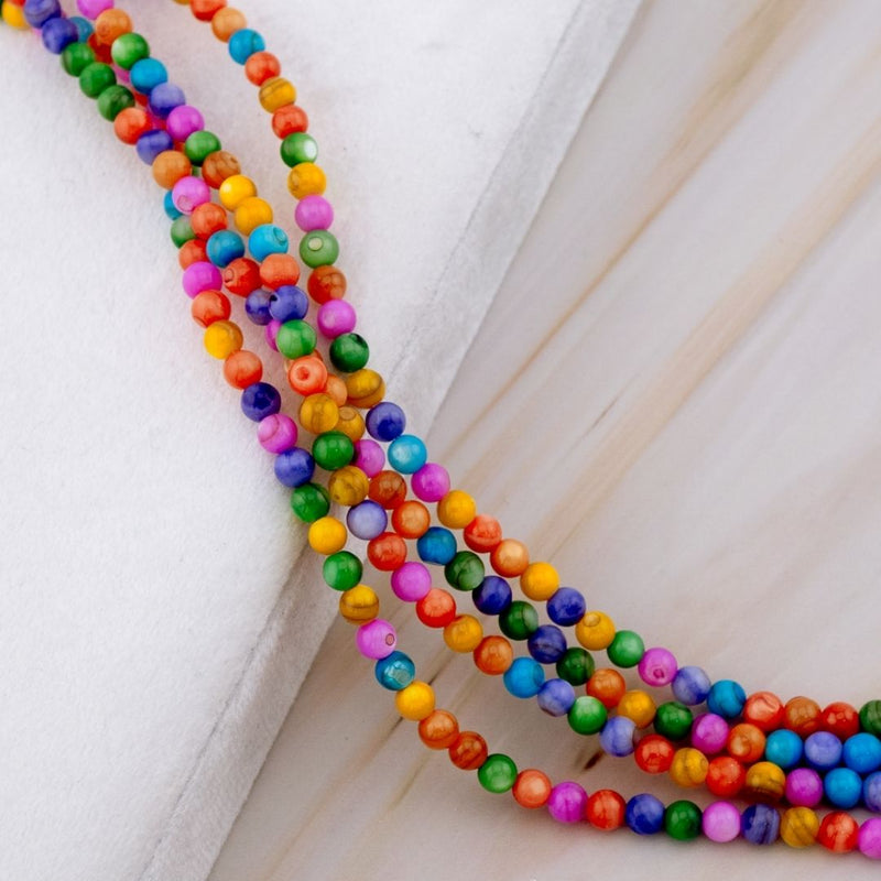 Concha nacar multicolor redonda 4mm